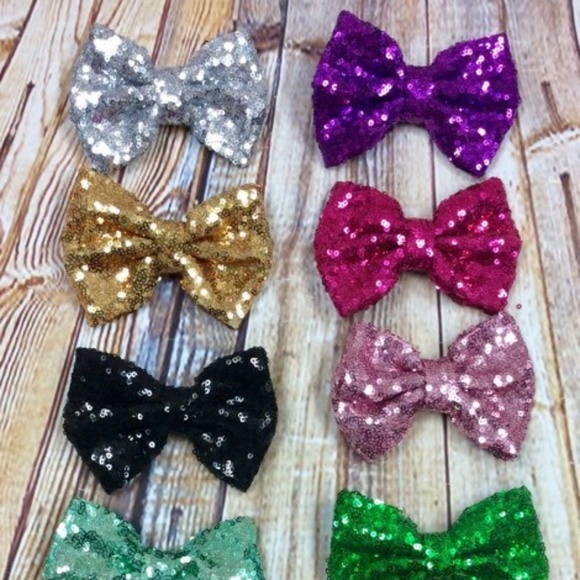 Other - **PICK 3** BRAND NEW HANDMADE Sequin Hair Bows